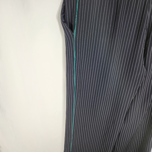 attention Navy & White Pin Striped Draw String Waist Pants Plus Size XXLarge - Picture 5 of 8